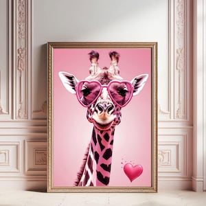 Cool Giraffe in Sunglasses | Funky Animals |  | Giraffe Print | Funny Wall Art | Printable