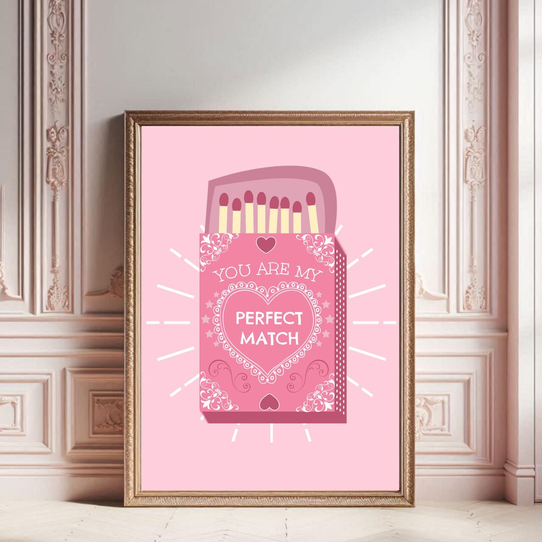 Pink Matches Sticker Pink Matchbox Print | Valentine's Day Decor (digital Download) - Etsy