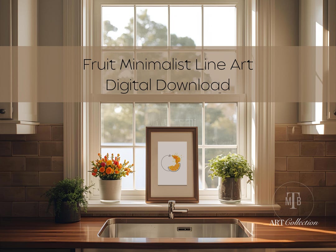 minimalist kitchen prints: line art botanical & still... Minimalist Lemon Line Art Print, Kitchen Decor (digital Download) - Etsy