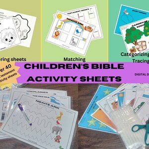 Children&#39;s Bible Activity Worksheets| Sunday School Worksheets| Bible Coloring Pages| Children&#39;s Printable| Christian Bible Worksheets