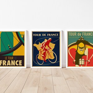 Tour de Francia - Carteles de ciclismo retro / Arte vintage