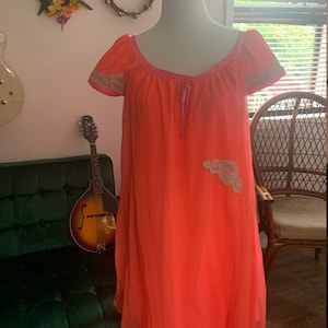 Vintage 60s Fluorescent Babydoll Slip Dress