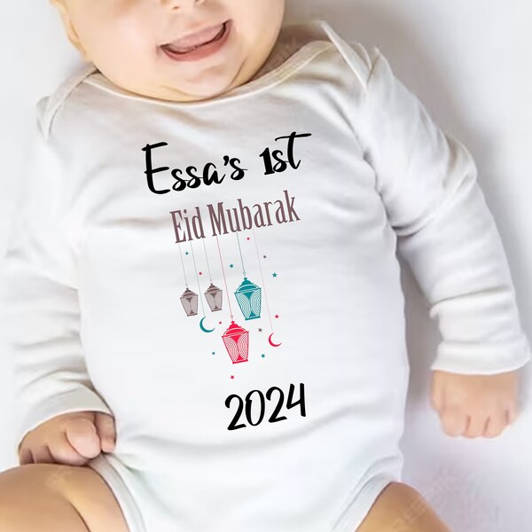 First Eid 2024 Perosnlaised Baby Grow - Baby 1st eid - Eid mubarak 2024 - Eid Gift - Eid Baby Grow - First Eid Outfit - First Eid Dress