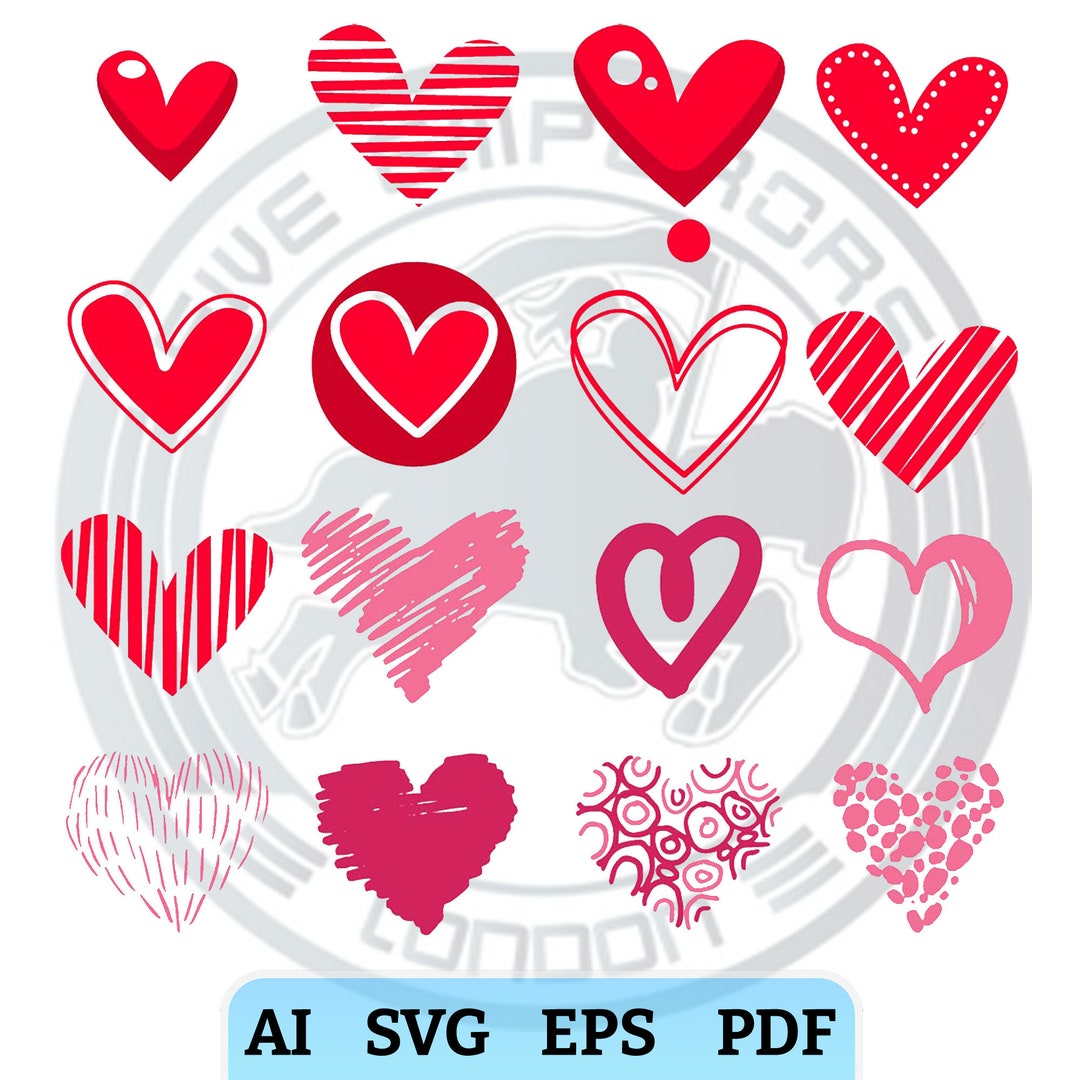 HEART Bundle SVG, HEART Doodle Svg, Heart Svg Cut Files for Cricut ...
