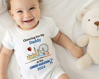 London marathon 2024 Baby Grow, Kids T-Short, Women T-Shirt London Eye, London Big Ben, Tower Bridge Cute Baby Bodysuit Newborn