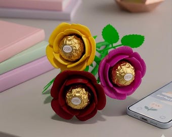 3D Printed Rose / Chocolate Holder / Custom Gift for Mom / Anniversary or Birthday