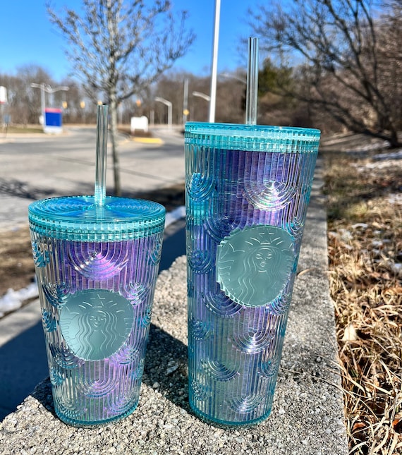 NEW Starbucks Cold Cup Clear Venti Tumbler Traveler With Green