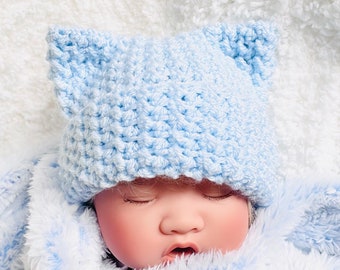 Digital PDF Crochet Pattern: Super Cute Crochet baby hat with ears, baby cap pattern in various sizes with video tutorial - Crochet for Baby