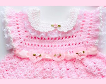 Digital PDF Crochet Pattern: Crochet baby dress, Crochet frock for girls with follow along video tutorial, Crochet for baby patterns