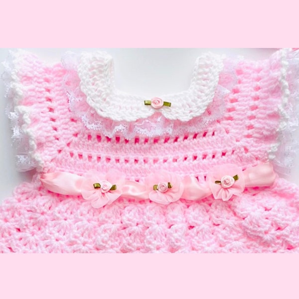 Digital PDF Crochet Pattern: Crochet baby dress, Crochet frock for girls with follow along video tutorial, Crochet for baby patterns