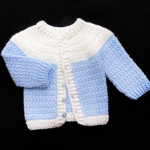 Digital PDF Crochet Pattern: Star Stitch Crochet Baby Cardigan Sweater ...