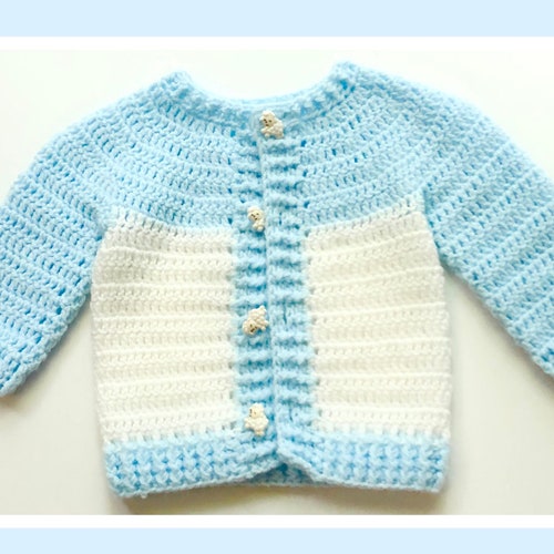 Digital PDF Crochet Pattern: Crochet Baby Cardigan Sweater - Etsy