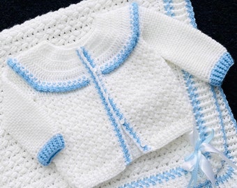 Digital PDF Crochet Pattern: Crochet Baby Cardigan Sweater pattern for boys and girls with video tutorial by Crochet for Baby