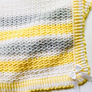 Digitaal PDF-haakpatroon: gehaakt babydekenpatroon met eenvoudig 3D-waaiersteekpatroon met video-tutorial van Crochet for Baby-patronen