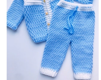 Digital PDF Crochet Pattern: Crochet Baby trousers, leggings or pants with easy alpine stitch pattern and video tutorial, Crochet for Baby