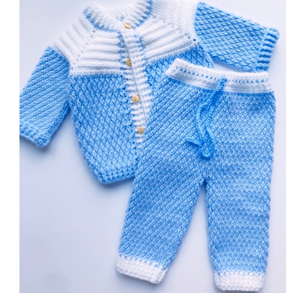 Digital PDF Crochet Pattern: Crochet Baby trousers, leggings or pants with easy alpine stitch pattern and video tutorial, Crochet for Baby