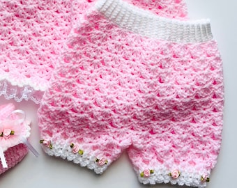 Digital PDF Crochet Pattern: Crochet diaper cover or Crochet baby shorts pattern with follow along video tutorial by Crochet for Baby