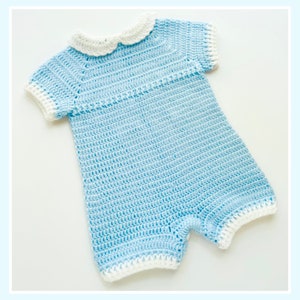 Crochet baby boy romper best sale