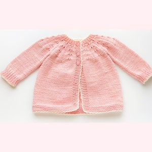 Digital PDF Knit Pattern: Easy Knit Baby Cardigan Sweater, coat or jacket with follow along video tutorial, Knitting for Baby