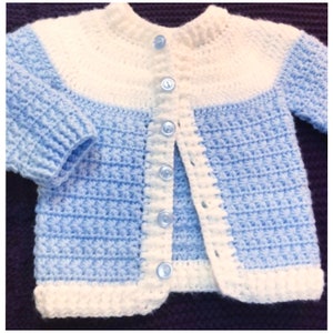 Digital PDF Crochet Pattern: Star Stitch Crochet Baby Cardigan, Sweater, Coat or Jacket  with Video Tutorial by Crochet for Baby