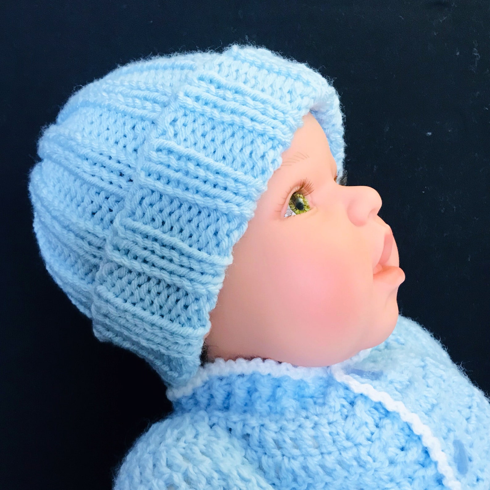 Digital PDF Knit Pattern Easy Knit Baby Beanie Hat Pattern Etsy