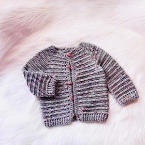 Digital PDF Pattern: Easy Crochet Cardigan Sweater for Toddlers, Boys, Girls with Video Tutorial by Crochet for Baby The Grayson Sweater image 8