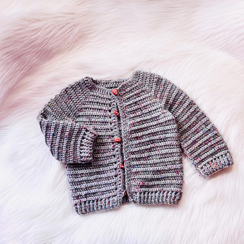 Digital PDF Pattern: Easy Crochet Cardigan Sweater for Toddlers, Boys, Girls with Video Tutorial by Crochet for Baby The Grayson Sweater image 8