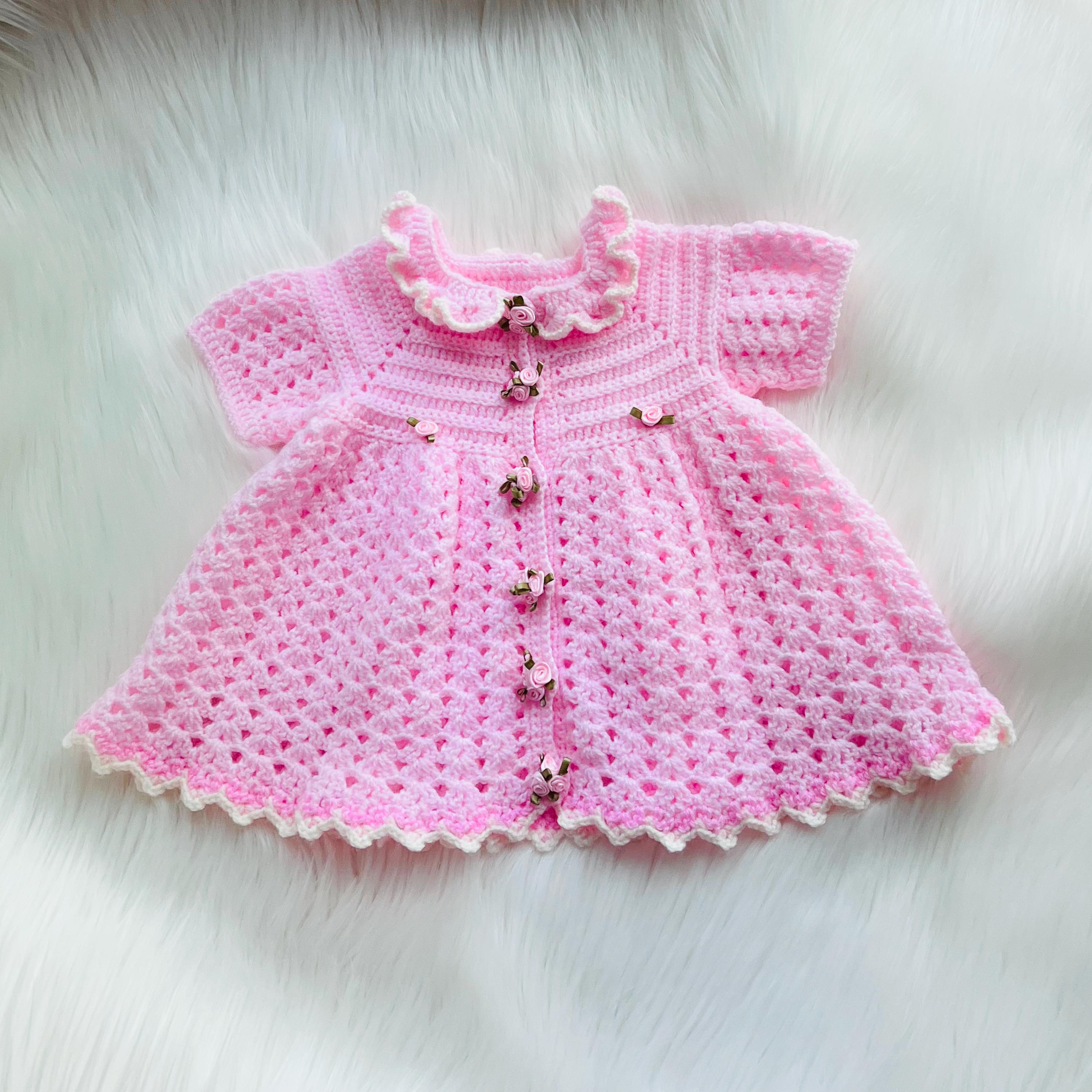 Digital PDF Crochet Pattern: Adorable and Girly Rosebud Baby Girl Dress or Crochet Frock with Video Tutorial by Crochet for Baby Patterns