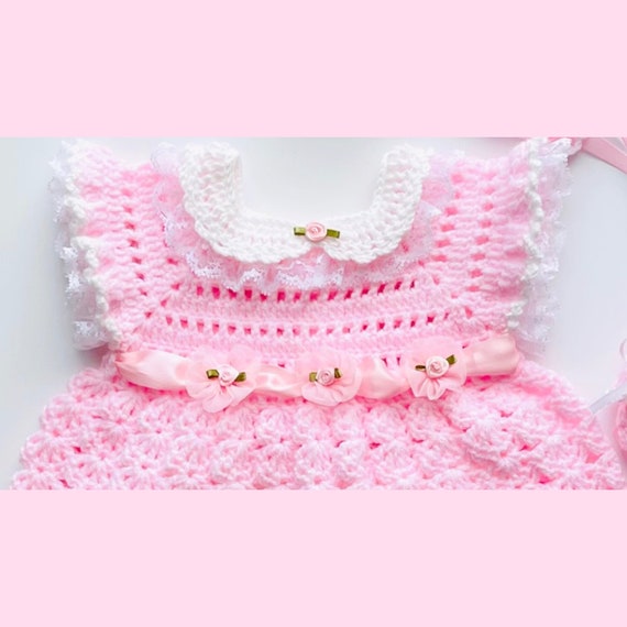 Digital PDF Crochet Pattern Crochet Leonor Dress Crochet Baby Frock for Girls With Follow Along Video Tutorial Crochet for Baby Patterns Etsy