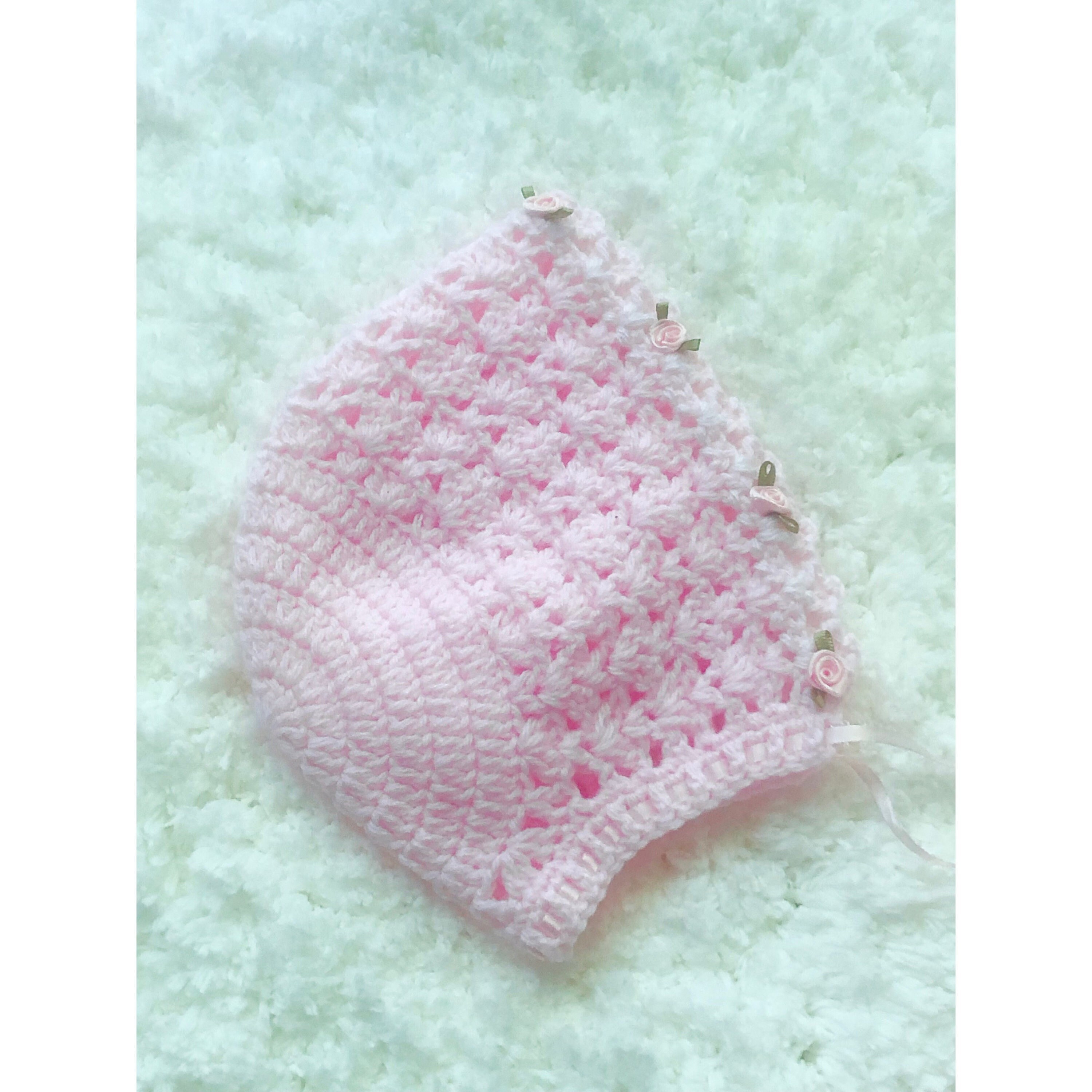 Digital PDF Crochet Pattern: Crochet Baby Bonnet, Hat or