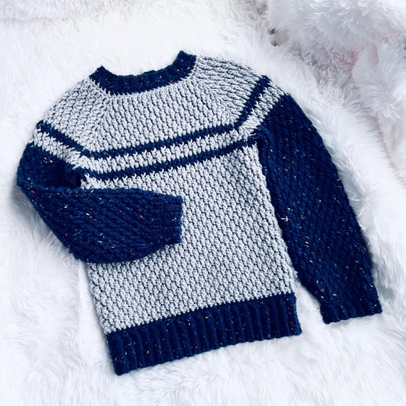 Digital PDF Crochet Pattern: Alpine Forest Sweater Pattern Kids, Boys and Girls Alpine Pullover with Video Tutorial by Crochet for Baby