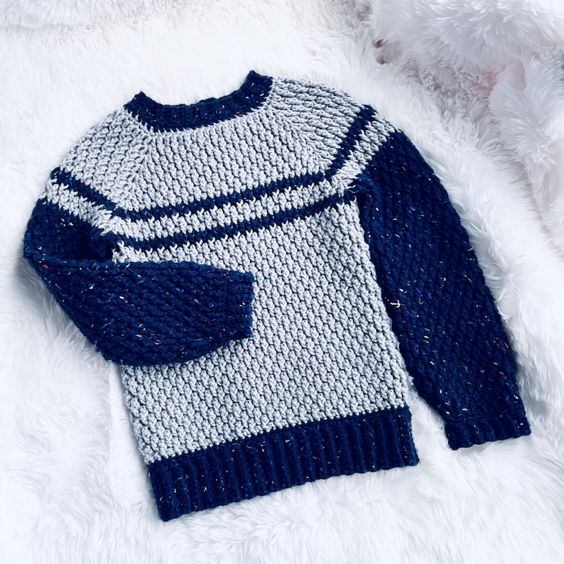 Digital PDF Crochet Pattern: Alpine Forest Sweater Pattern Kids, Boys and Girls Alpine Pullover with Video Tutorial by Crochet for Baby image 1