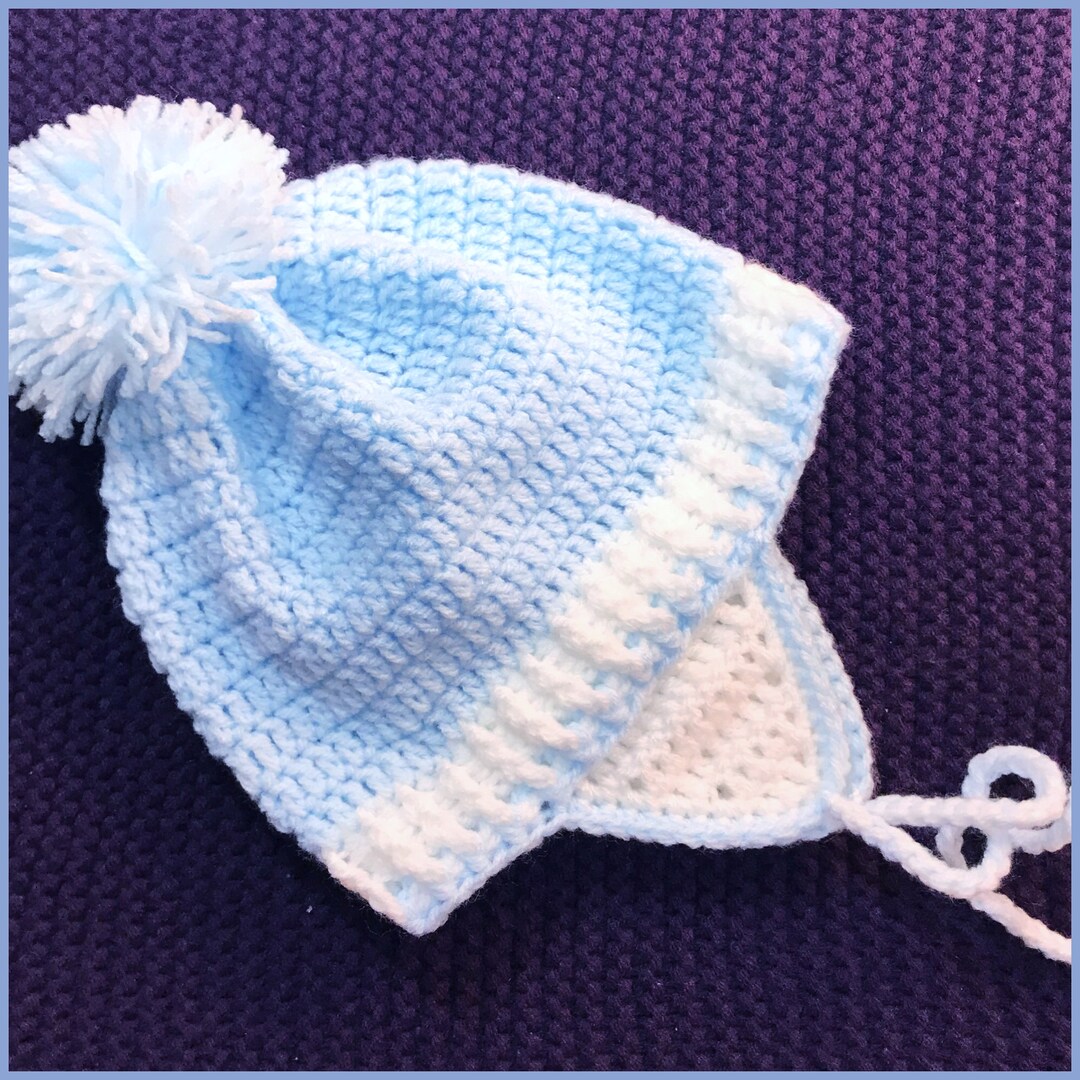 Digital PDF Crochet Pattern: Crochet Baby Hat With Ear Flaps or Baby ...