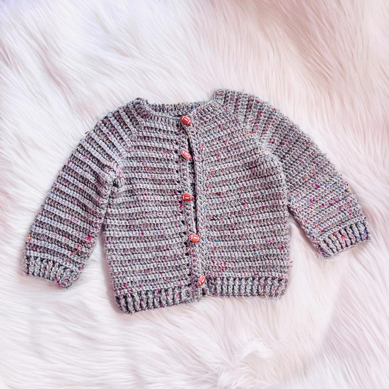 Digital PDF Pattern: Easy Crochet Cardigan Sweater for Toddlers, Boys, Girls with Video Tutorial by Crochet for Baby The Grayson Sweater image 5