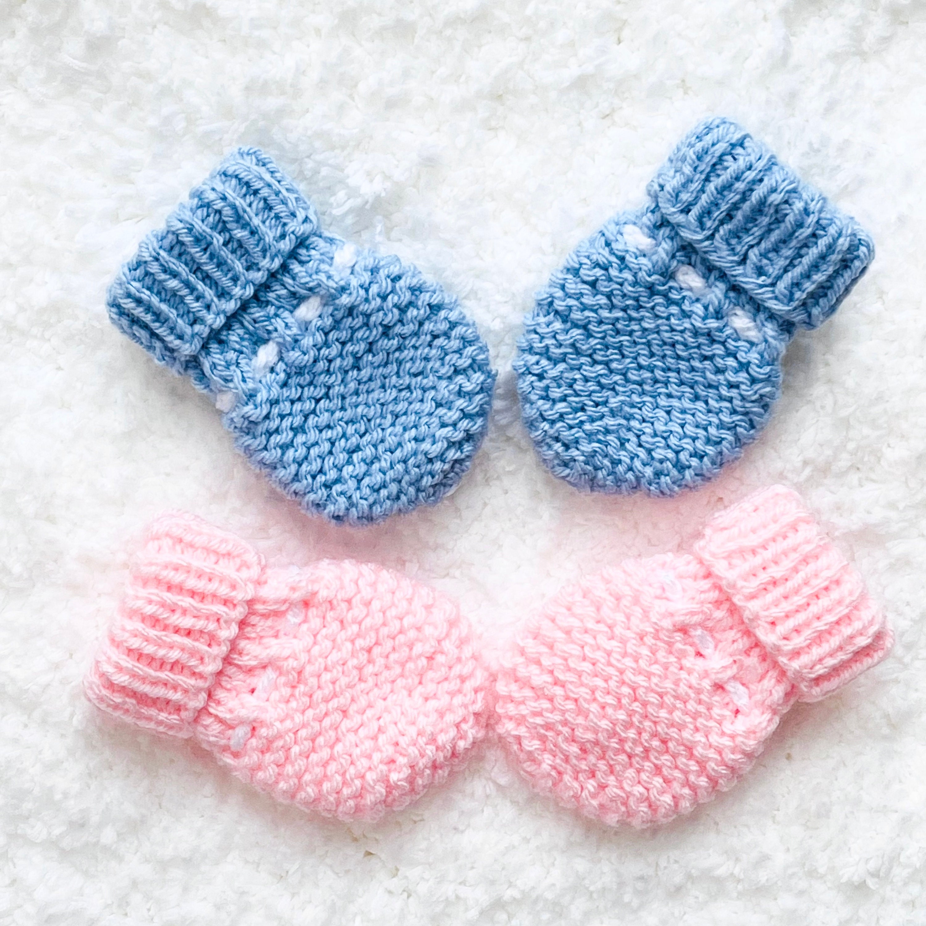 Digital PDF Knit Pattern Easy Knit Baby Mittens Knit Baby Gloves
