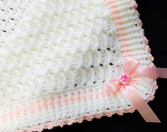 Digital PDF Crochet Pattern: Cozy Waves Baby Blanket with Beautiful Shell Stitch and Gorgeous Border with Video tutorial by Crochet for Baby
