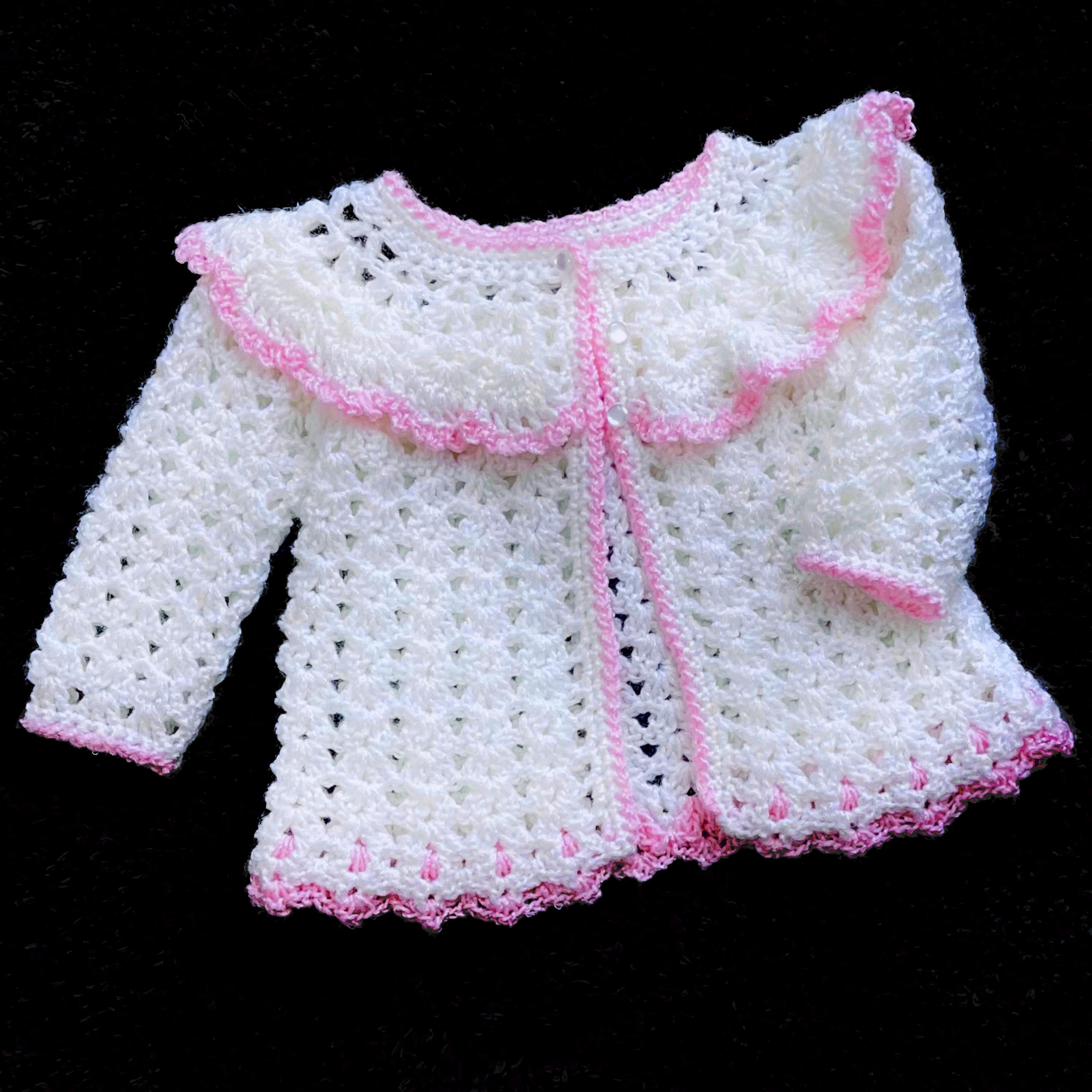 Cardigan Rose Au Crochet Pour Fille 18-24 Mois George - 100% Coton - Très Bon état