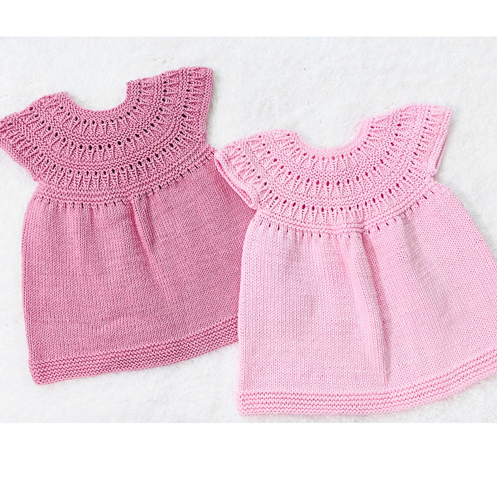 Digital PDF Knit Pattern Easy Knit Baby Dress, Knit Frock With Step by