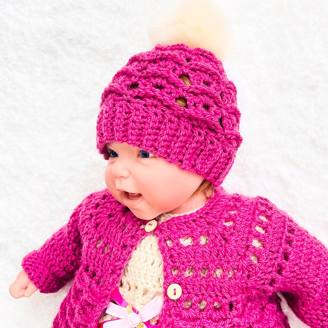 Digital PDF Crochet Pattern: Easy Crochet Baby Beanie Hat or Baby Cap ...