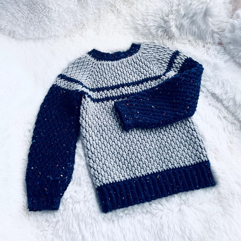 Digital PDF Crochet Pattern: Alpine Forest Sweater Pattern Kids, Boys and Girls Alpine Pullover with Video Tutorial by Crochet for Baby image 3