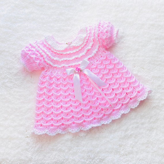 Patron de vestido a crochet para bebe sale