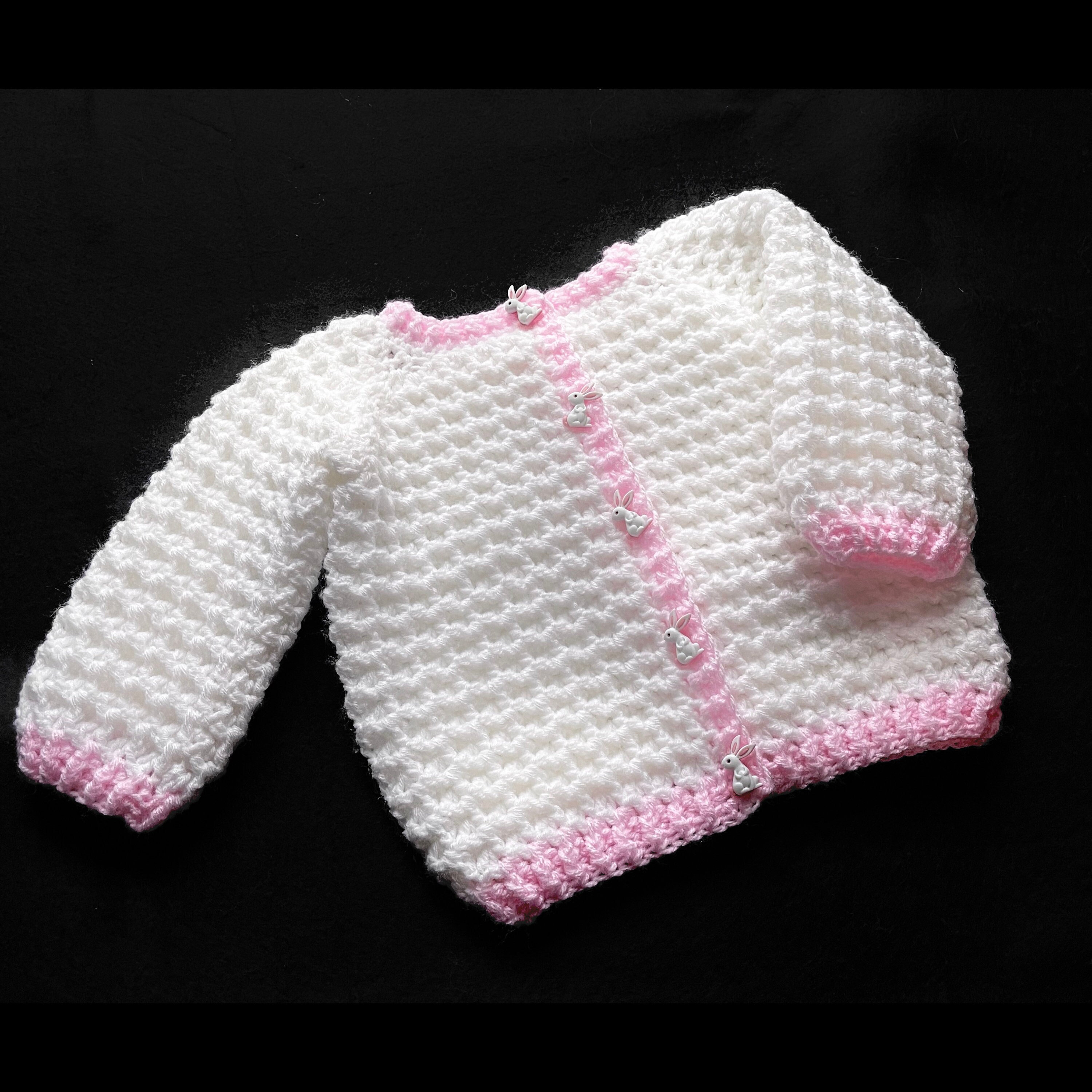 Patrón PDF digital de crochet: Patrón de cárdigan de bebé a crochet con punto campanilla de invierno fácil en varios tamaños con videotutorial de Crochet for Baby