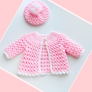 Digital PDF Crochet Pattern: Baby Cardigan, Jacket, Matinee Coat and ...