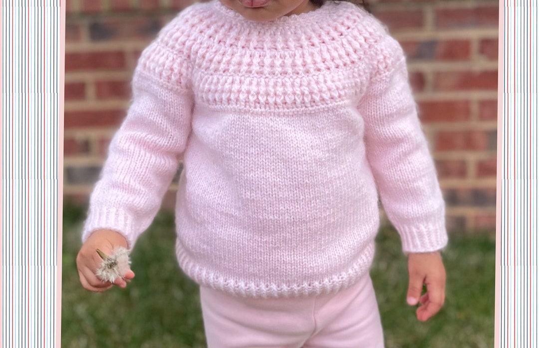 Digital PDF Knit Pattern Easy Knit and Crochet Baby Jumper, Julia