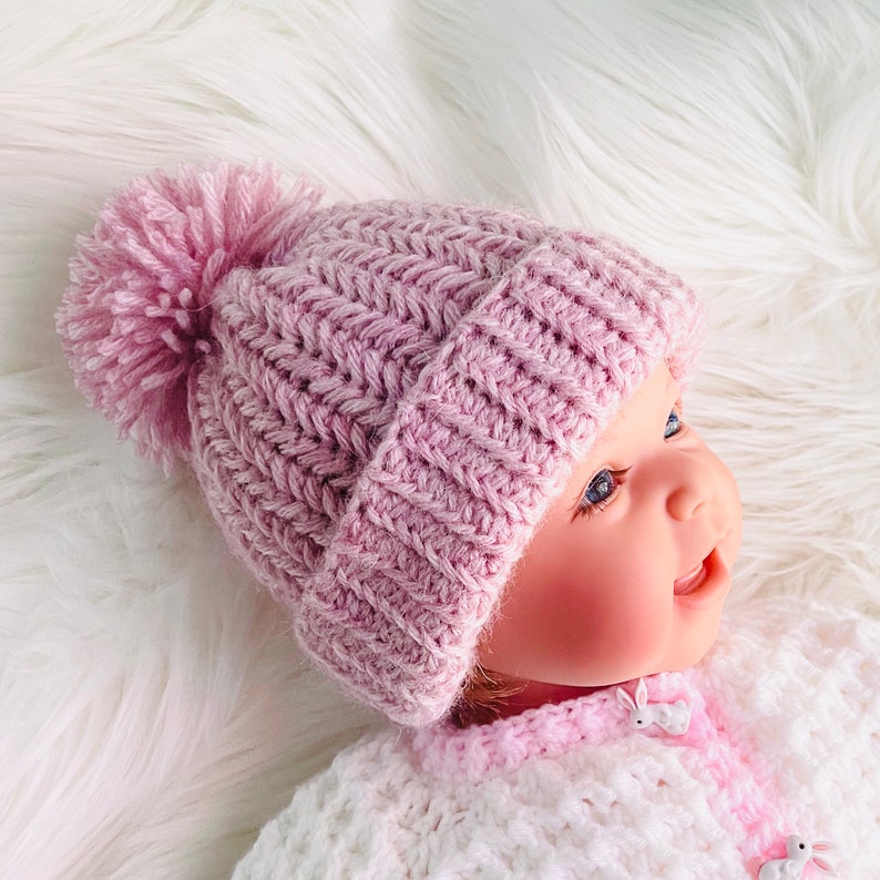 Digital PDF Crochet Pattern: Easy Herringbone Baby Hat Pattern for Boys ...