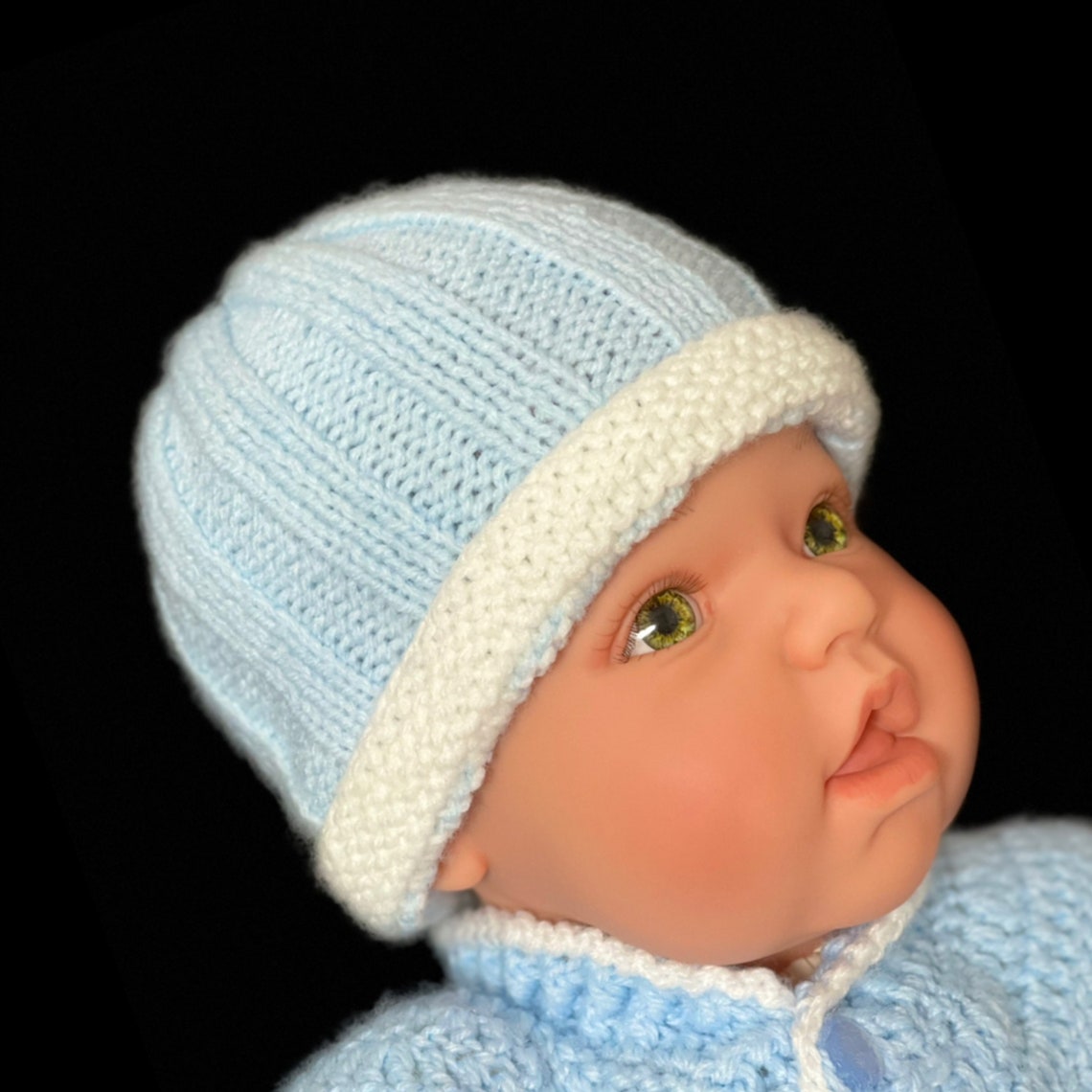 Digital PDF Knit Pattern: Easy Knit Baby Beanie Hat Pattern for Boys ...
