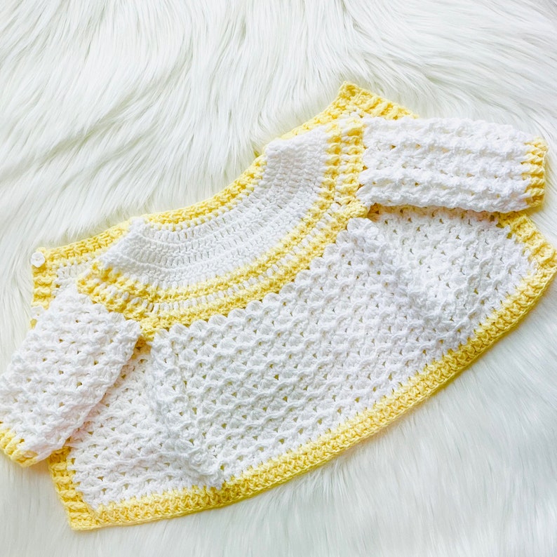 Digital PDF Crochet Pattern: Easy Crochet Ellie Cardigan Sweater, Baby ...