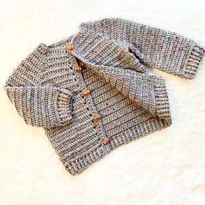 Digital PDF Pattern: Easy Crochet Cardigan Sweater for Toddlers, Boys, Girls with Video Tutorial by Crochet for Baby The Grayson Sweater image 6