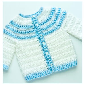 Digital PDF Crochet Pattern: Bean Stitch Crochet Baby Cardigan Sweater ...