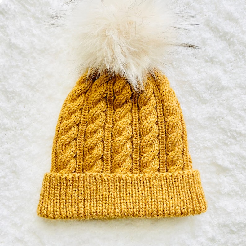 Digital PDF Knit Pattern: Easy Knit Cable Beanie Hat or Cable Cap ...